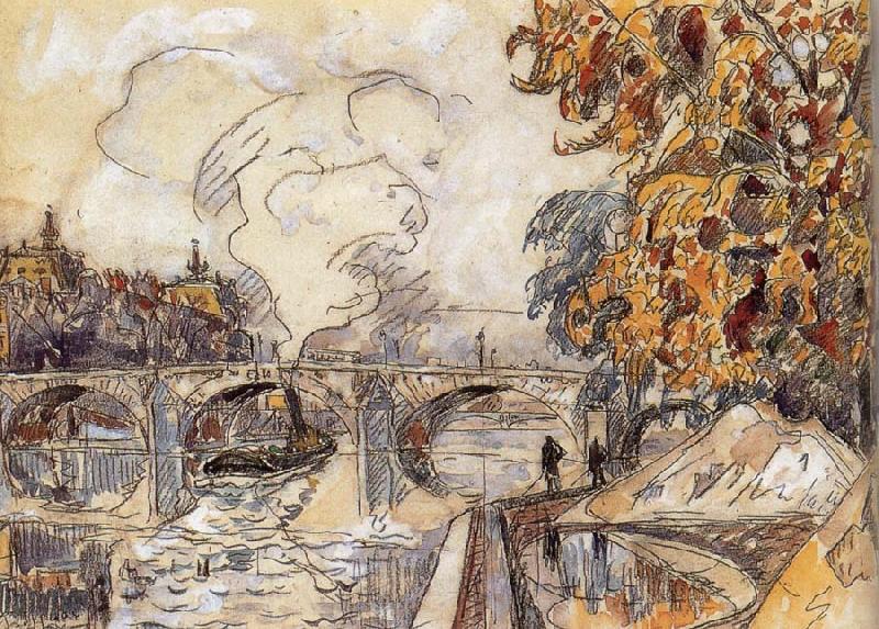 Paul Signac Bridge and station France oil painting art